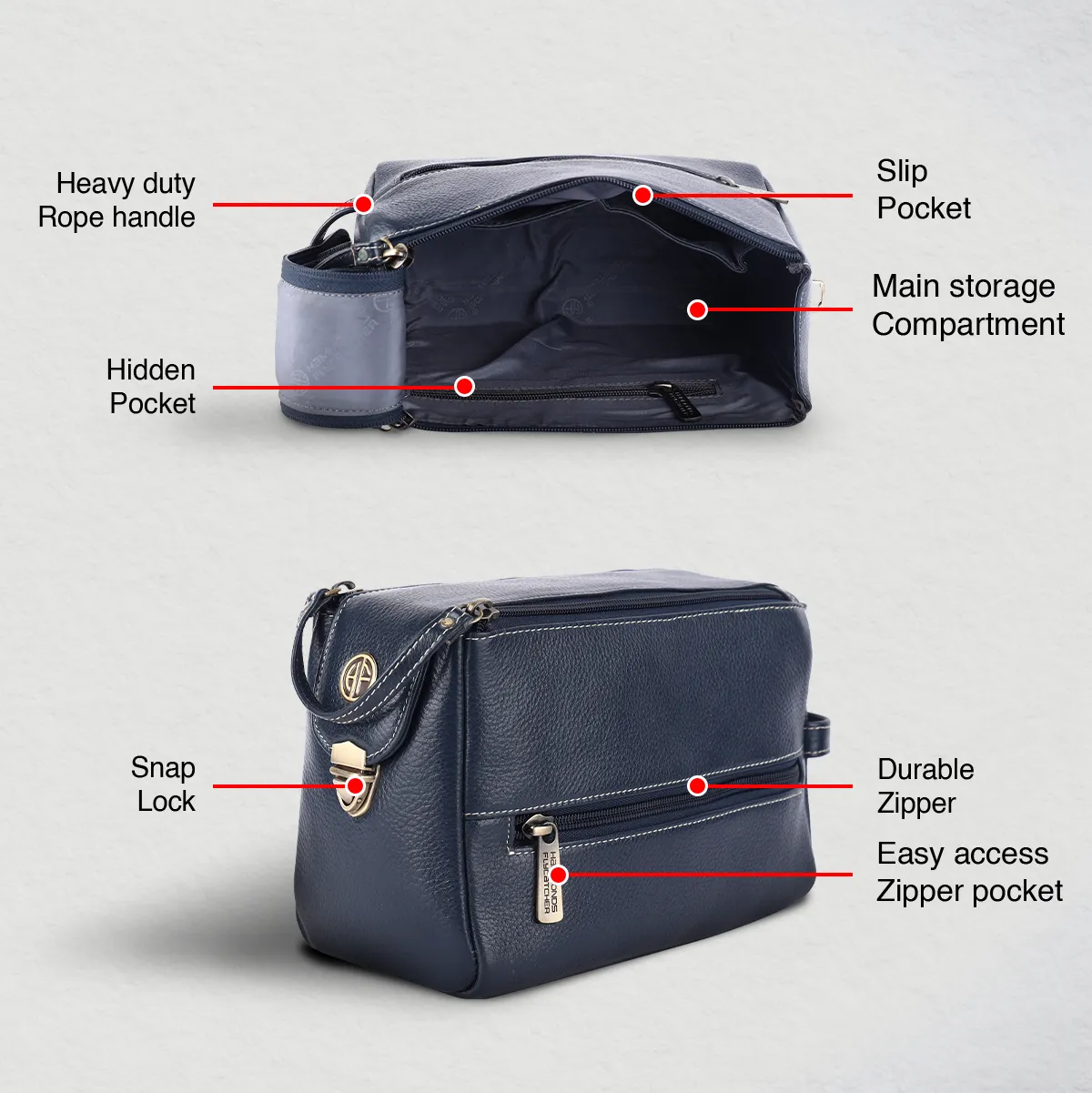 Premium Leather Toiletry Bag For Men And Women
