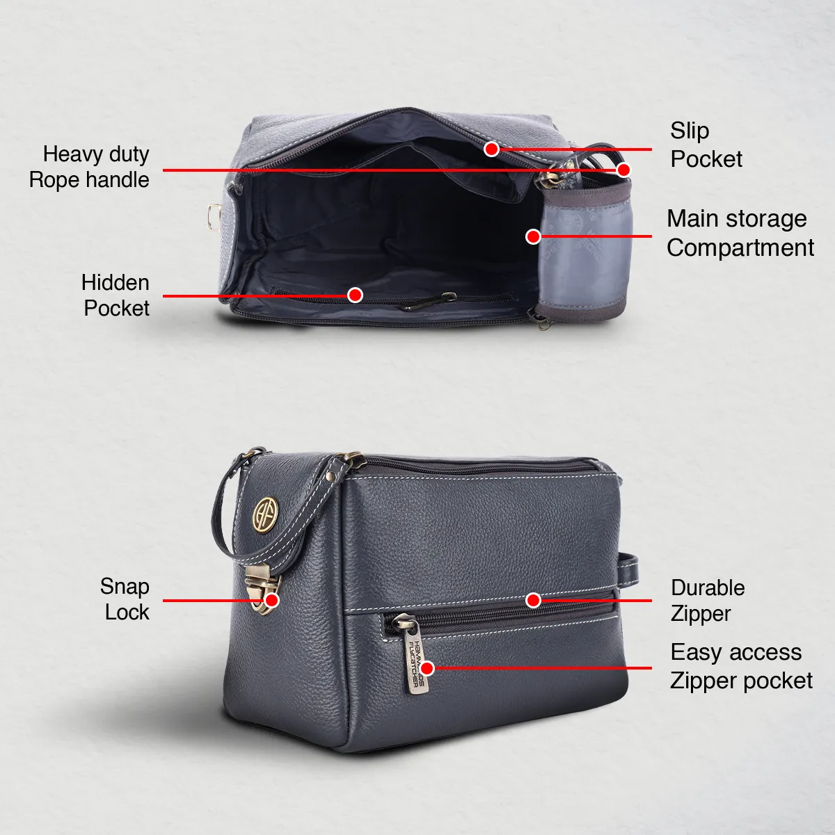 Premium Leather Toiletry Bag For Men And Women