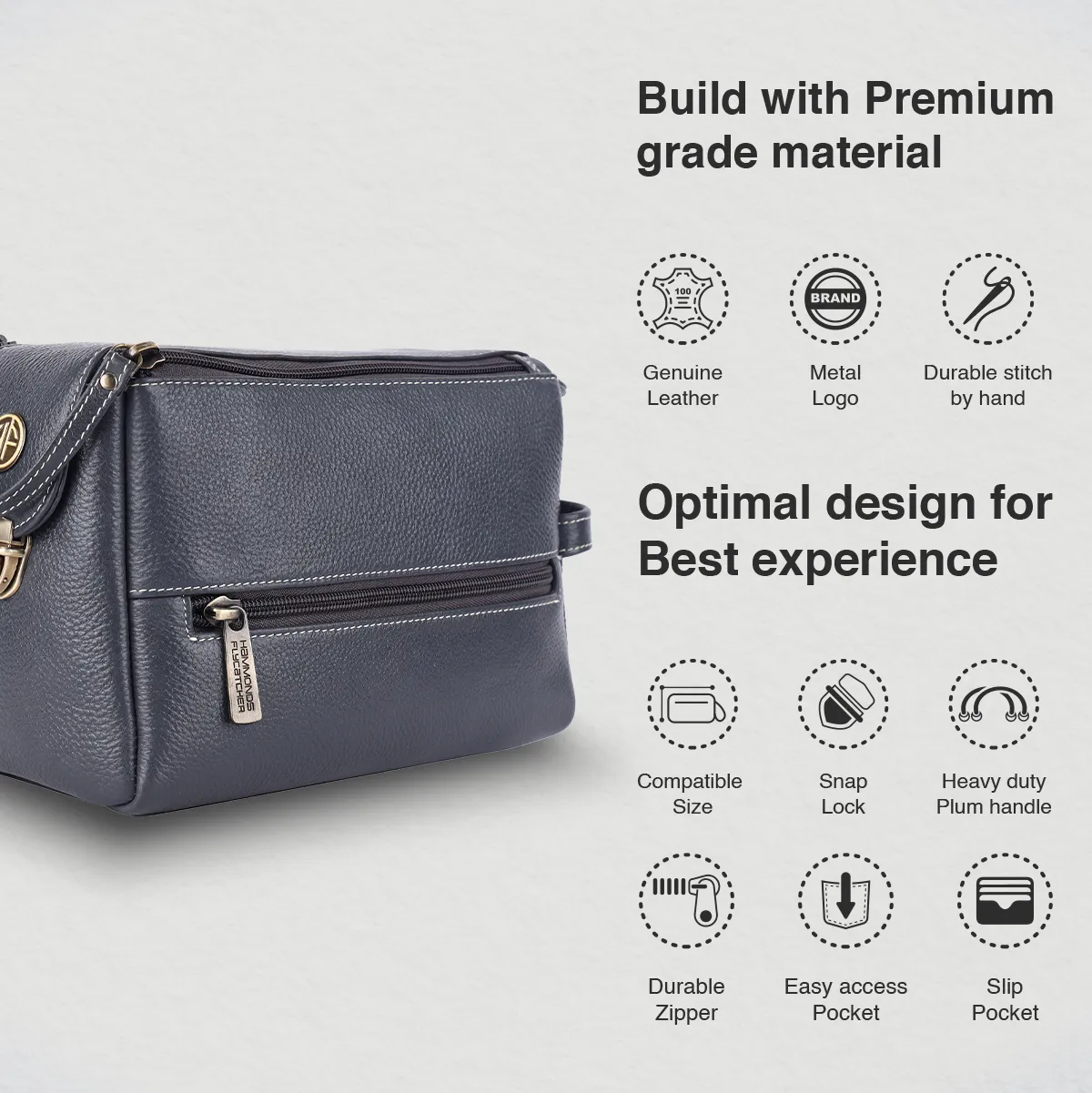 Premium Leather Toiletry Bag For Men And Women