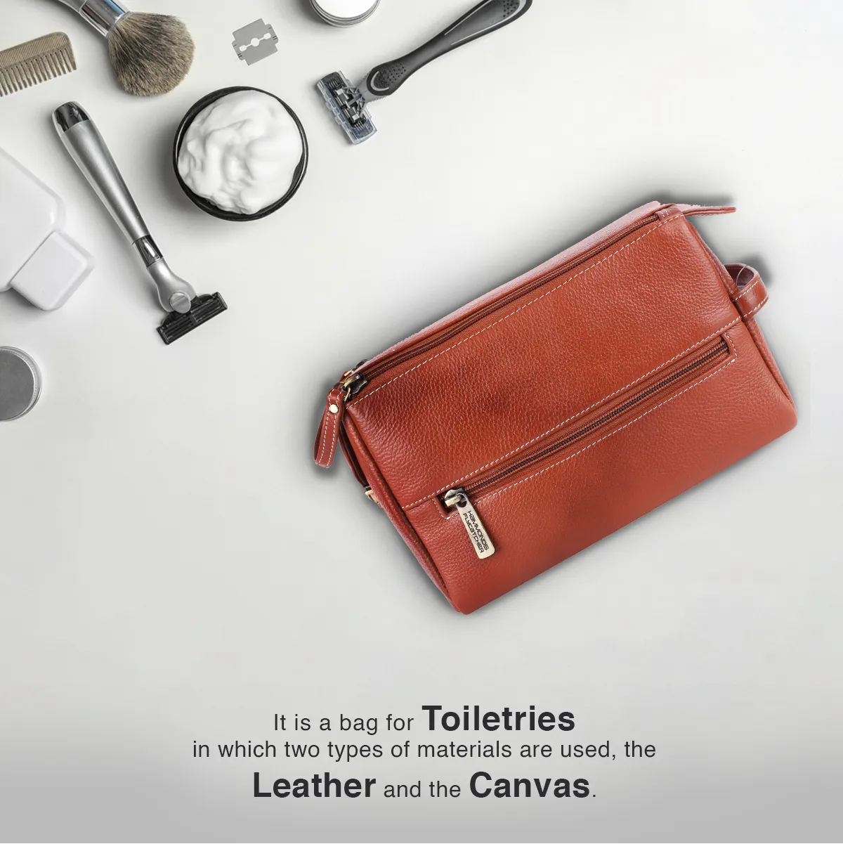 Premium Leather Toiletry Bag For Men And Women