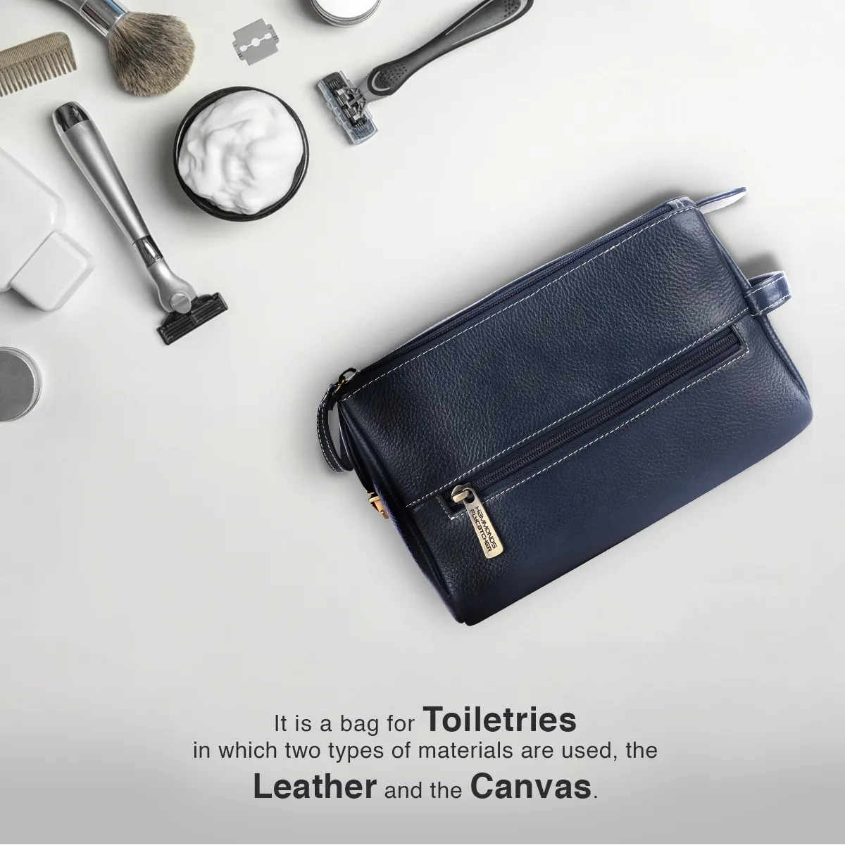 Premium Leather Toiletry Bag For Men And Women