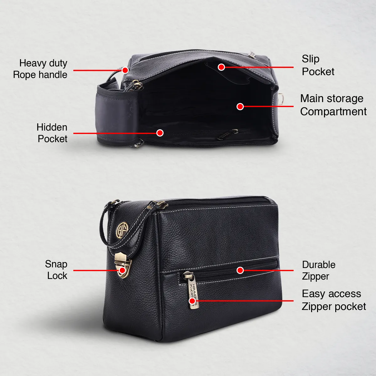Premium Leather Toiletry Bag For Men And Women