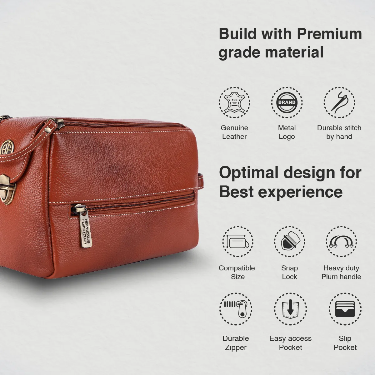 Premium Leather Toiletry Bag For Men And Women