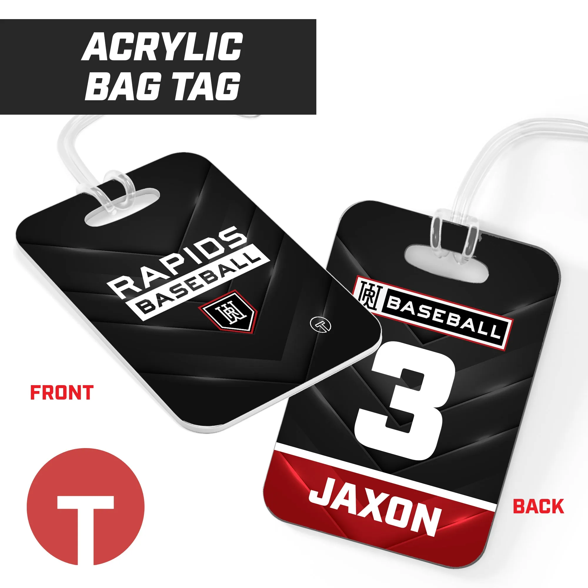 Rapids Baseball - Hard Acrylic Bag Tag