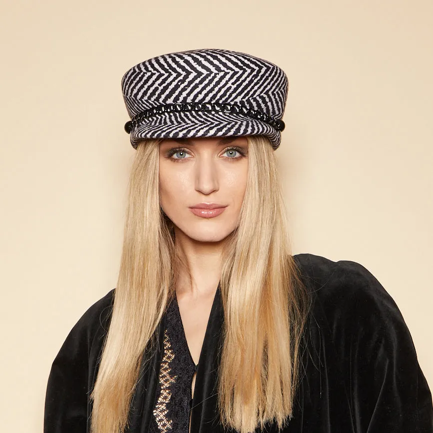 Sabrina in Black/Ivory Herringbone