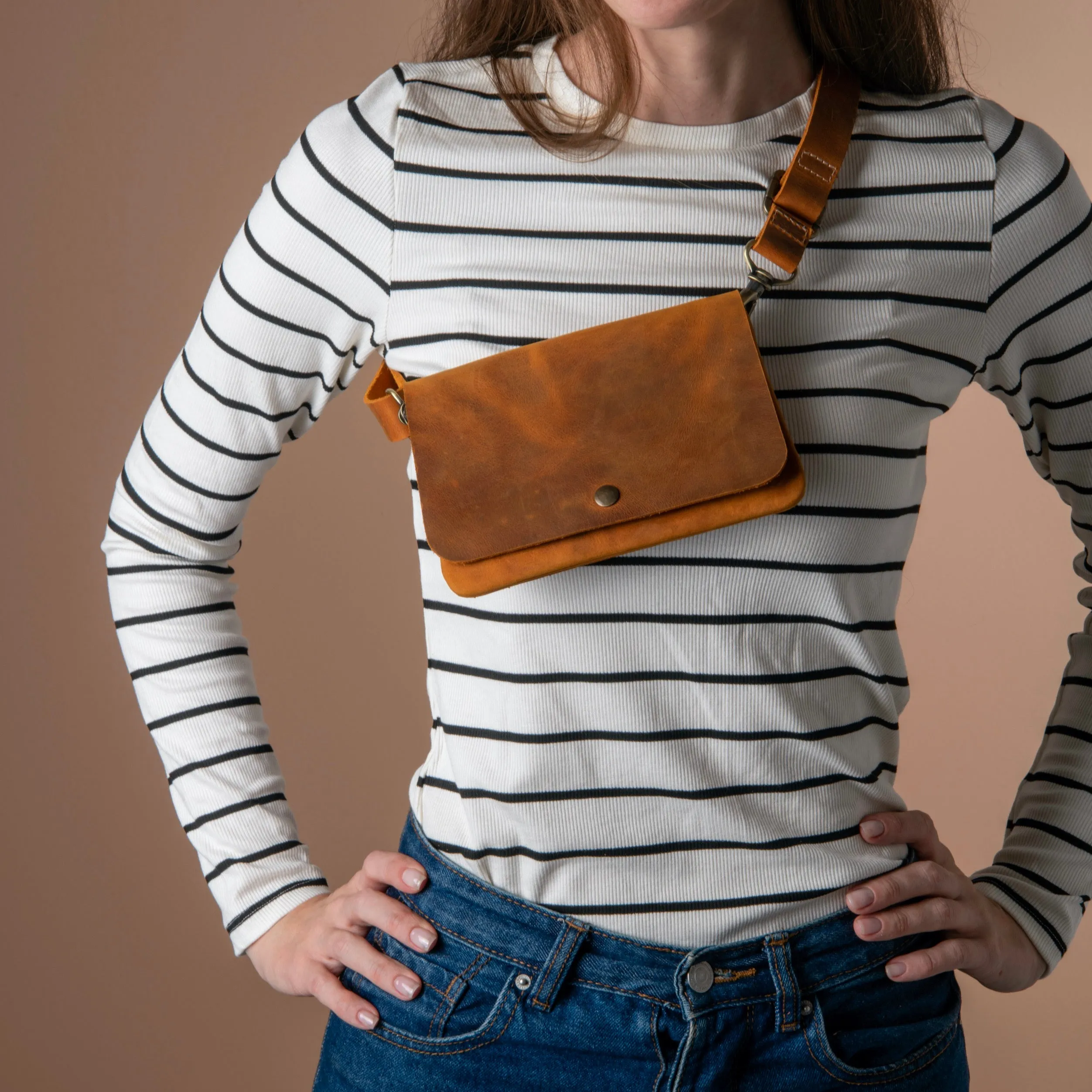 Teslin Leather Convertible Purse