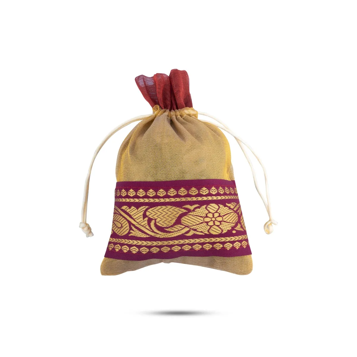 Thamboolam Bag Set - 7.5 x 5 Inches | 5 Pcs/ Jari Border Design Potli Bag/ Tambula Bag for Wedding/ Assorted Colour