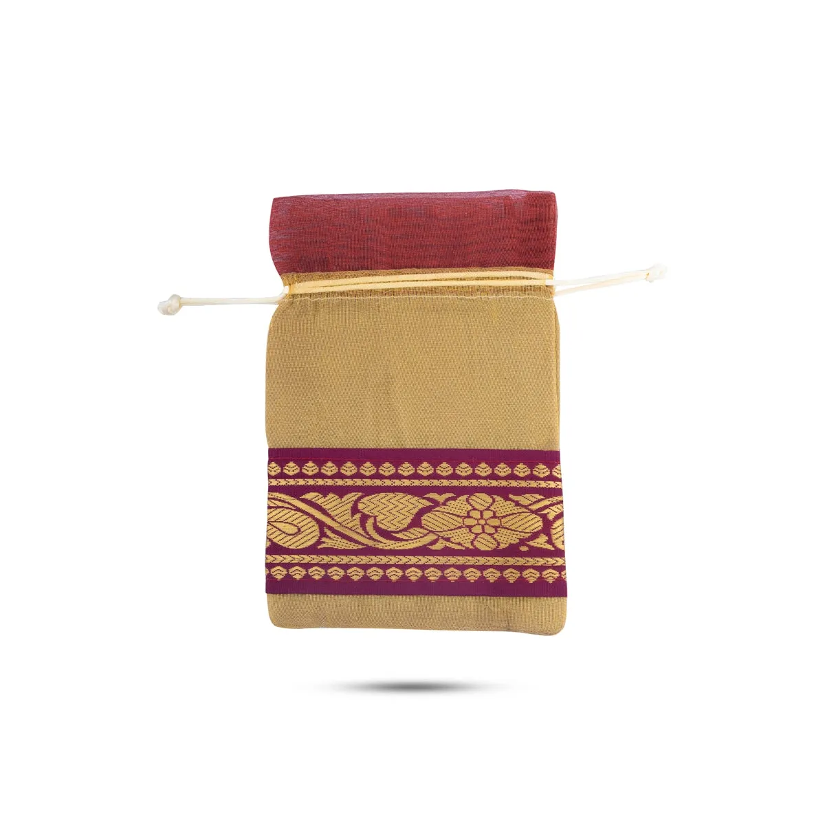 Thamboolam Bag Set - 7.5 x 5 Inches | 5 Pcs/ Jari Border Design Potli Bag/ Tambula Bag for Wedding/ Assorted Colour