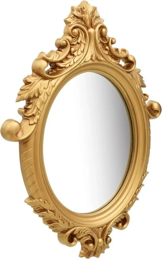 THE SARA ENTERPRISES Antique Style Oval Sculpt Wall Mirror Colour Gold Size (16x24) Decorative Wall Mirror Amazing Look Handmade