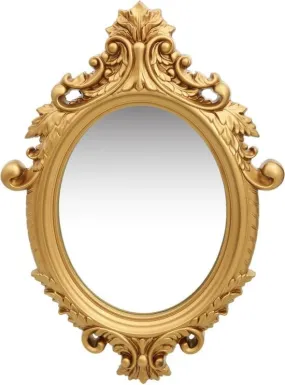 THE SARA ENTERPRISES Antique Style Oval Sculpt Wall Mirror Colour Gold Size (16x24) Decorative Wall Mirror Amazing Look Handmade