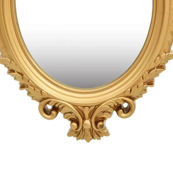 THE SARA ENTERPRISES Antique Style Oval Sculpt Wall Mirror Colour Gold Size (16x24) Decorative Wall Mirror Amazing Look Handmade