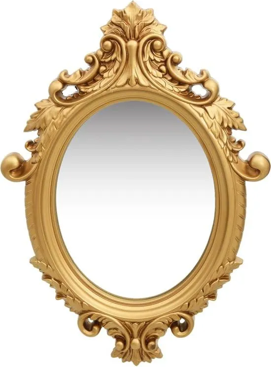 THE SARA ENTERPRISES Antique Style Oval Sculpt Wall Mirror Colour Gold Size (16x24) Decorative Wall Mirror Amazing Look Handmade