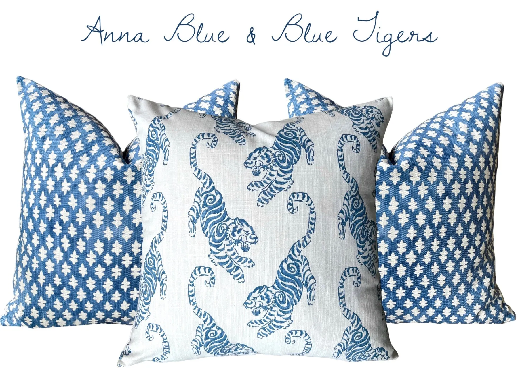 The Willow Collection: Blue, Green, & White Mix and Match Decorative Pillow Covers