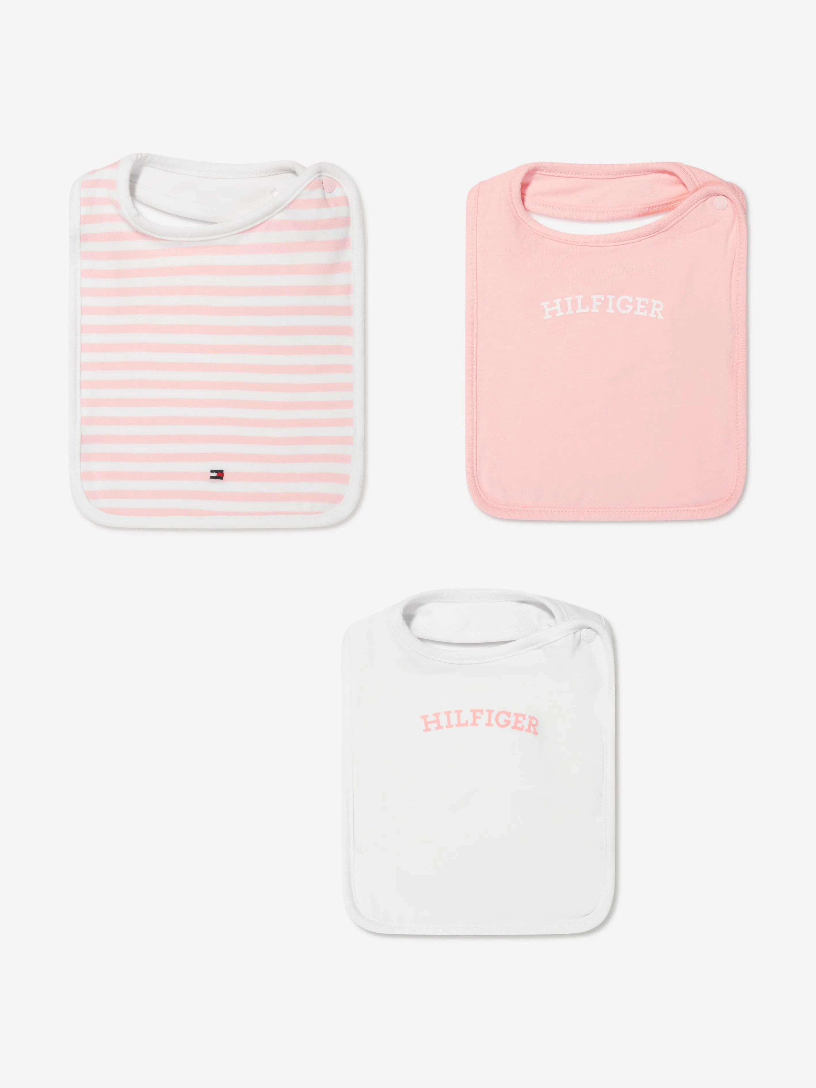 Tommy Hilfiger Baby Girls Monotype Bibs Gift Set in Pink