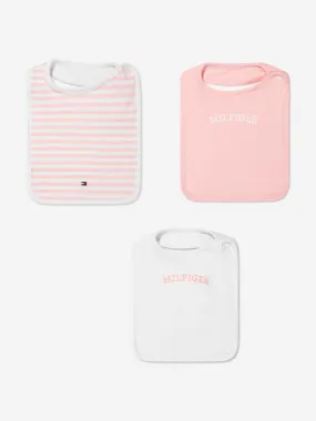 Tommy Hilfiger Baby Girls Monotype Bibs Gift Set in Pink