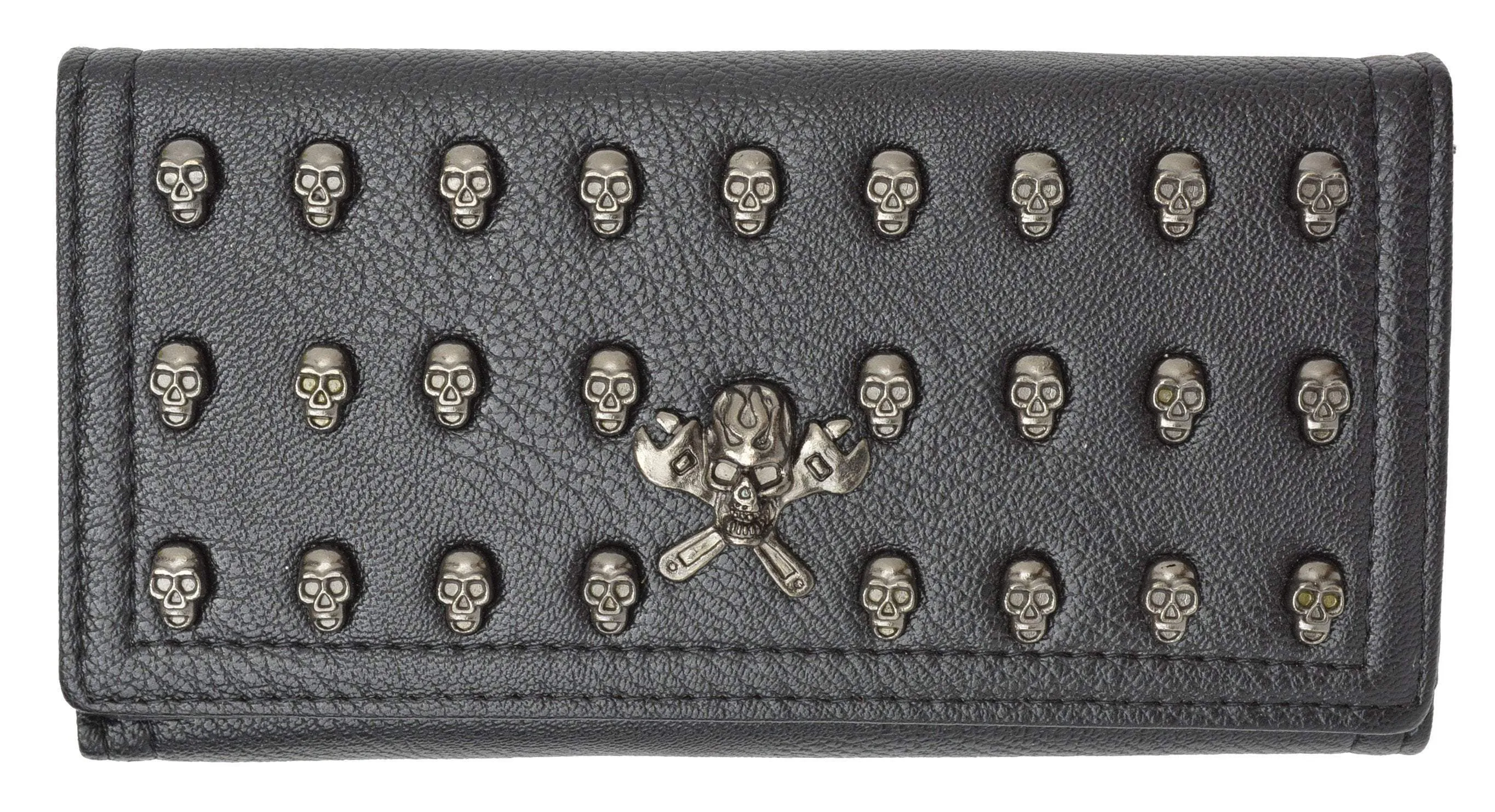 Womens New Fashion Skull Design Clutch Credit Card ID Holder Wallet 137-01 (C)