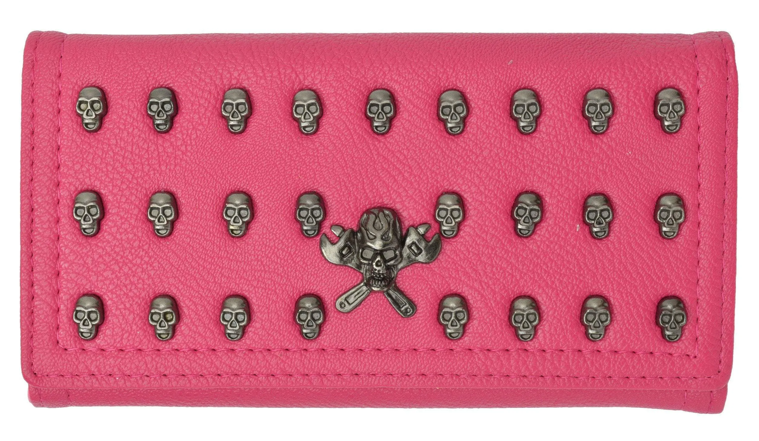 Womens New Fashion Skull Design Clutch Credit Card ID Holder Wallet 137-01 (C)