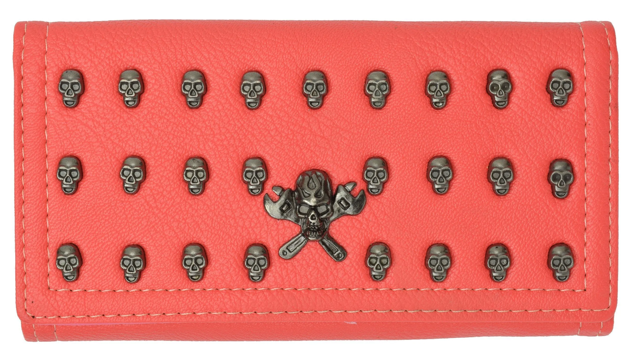 Womens New Fashion Skull Design Clutch Credit Card ID Holder Wallet 137-01 (C)